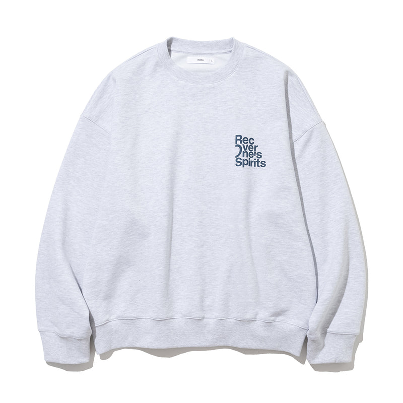 スローガンクルーネック / Slogan crew neck [white melange] – 60