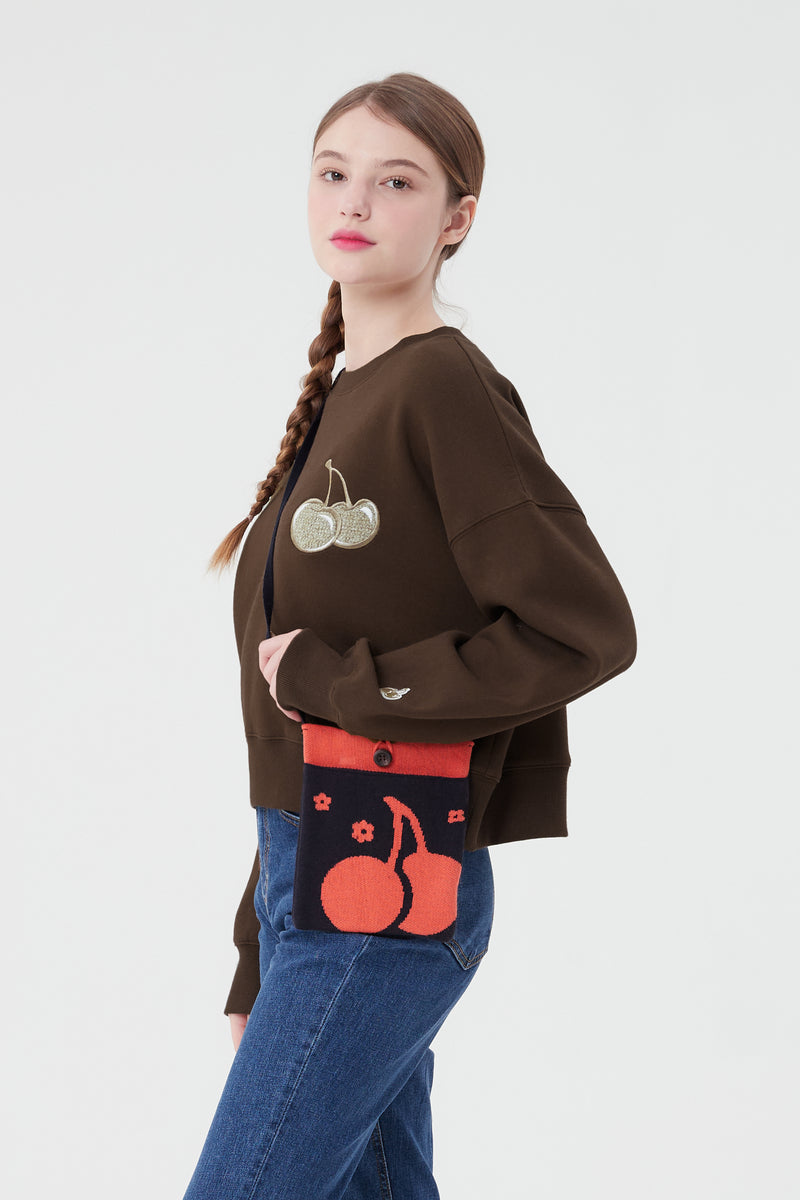 ミドルチェリーハーフスウェットシャツ／MIDDLE CHERRY HALF SWEATSHIRT [BROWN]KIRSH/ {{ category  }}