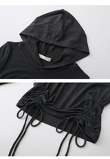 Collection shirring crop hoodie