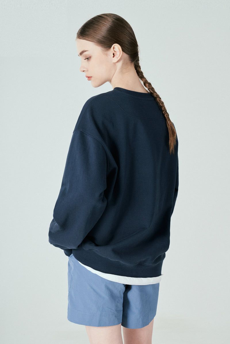 レイヤードスウェットシャツT62/Layered Sweatshirt T62 Navy – 60