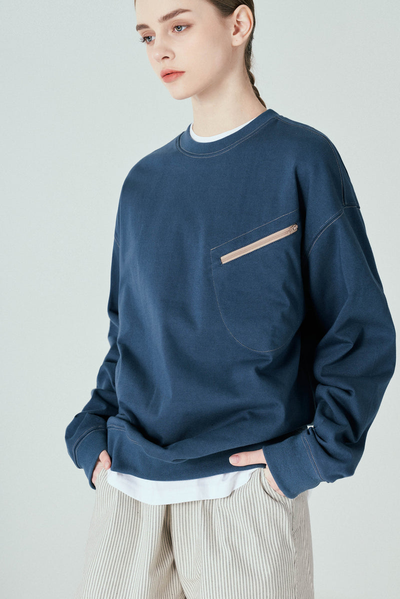 ポケットジップアップスウェットシャツT63/Pocket Zip-up Sweatshirt