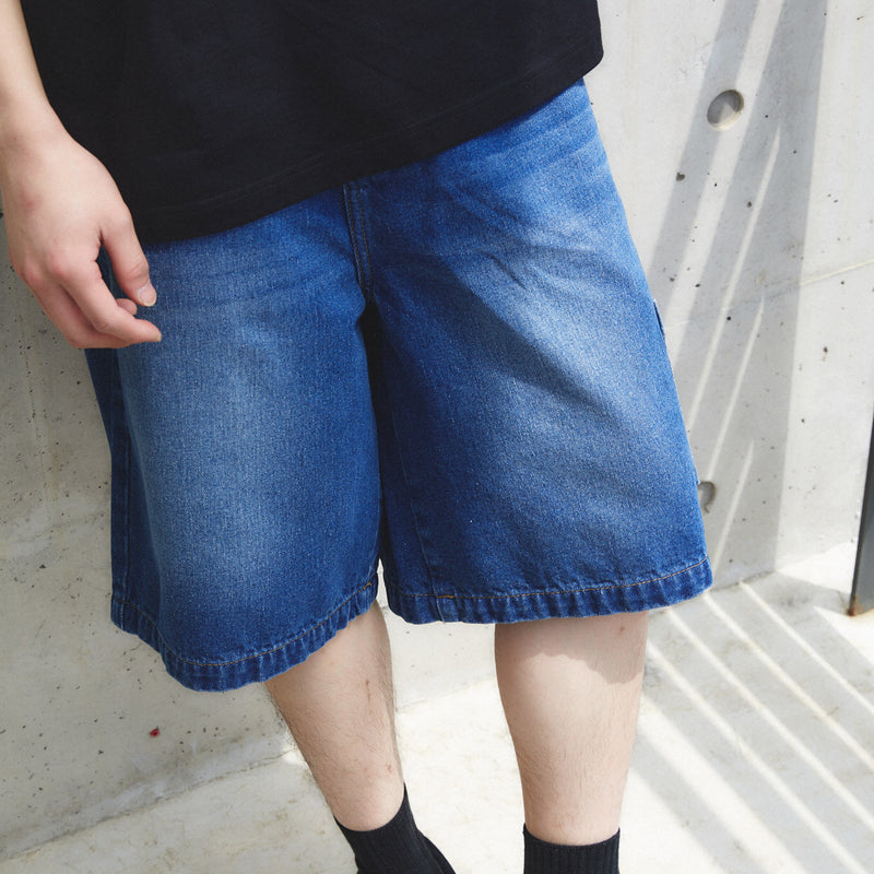 バミューダハーフデニムパンツ / BERMUDA HALF DENIM PANTS (MIDDLE BLUE)JUAN HOMME/ {{  category }}