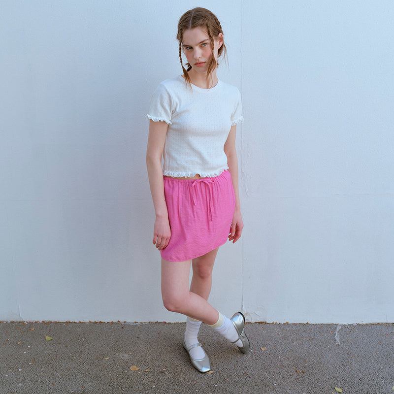 ピンストライプミニスカート /PIN STRIPE MINI SKIRT, PINK – 60