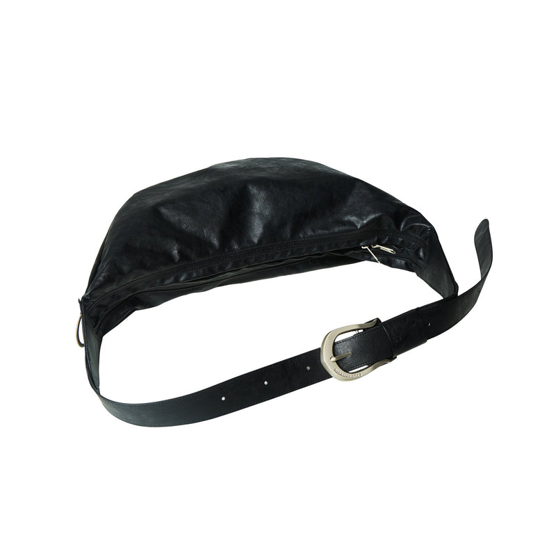 H-バックルバナナレザーバッグ / H-Buckle Banana Leather Bag (black ...