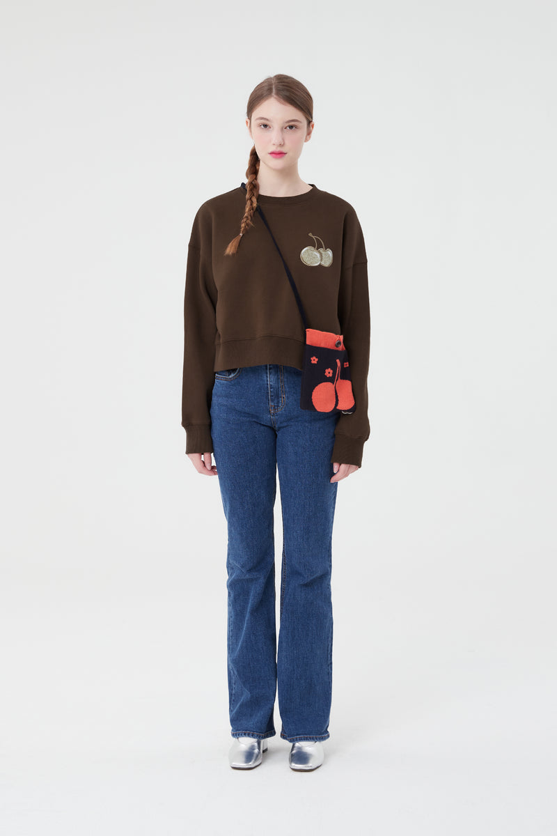 ミドルチェリーハーフスウェットシャツ／MIDDLE CHERRY HALF SWEATSHIRT [BROWN]KIRSH/ {{ category  }}