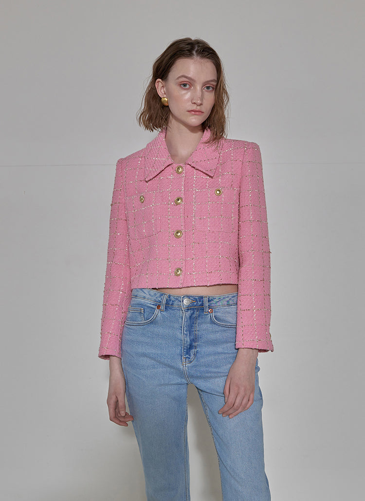 ファンシーピンクツイードジャケット/(JK-2828) Fancy Pink Tweed