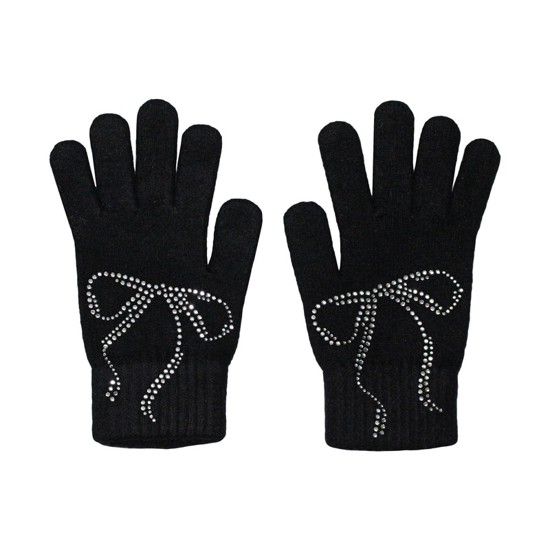 リボン グローブ / ribbon touch gloves (black)