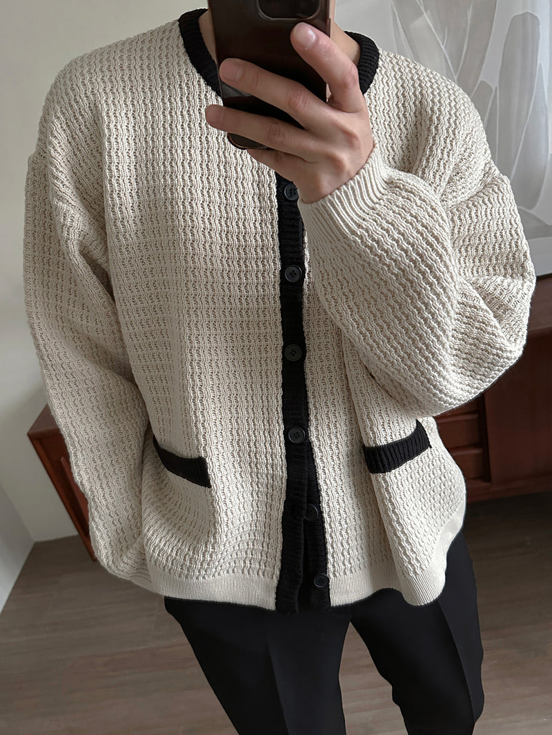 CL バイカラーカーディガン / ASCLO CL Bicolor Cardigan (2color