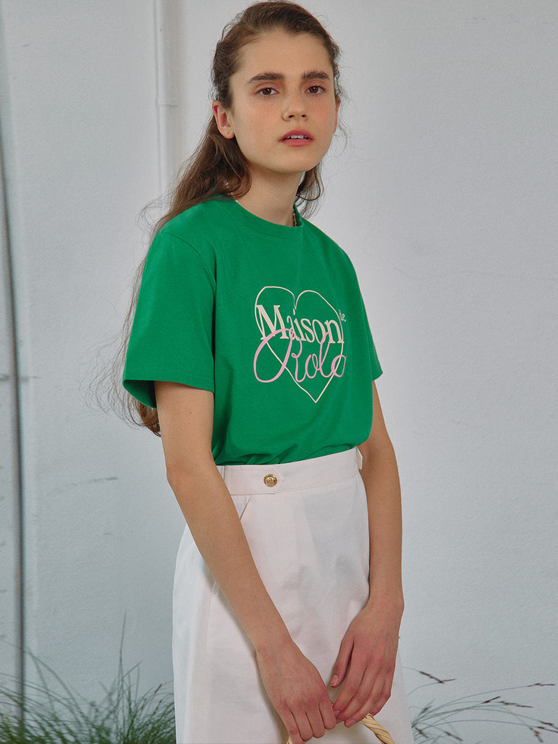 アウトラインメゾンデローラTシャツ / OUTLINE MAISON DE ROLA T-SHIRTS GREEN