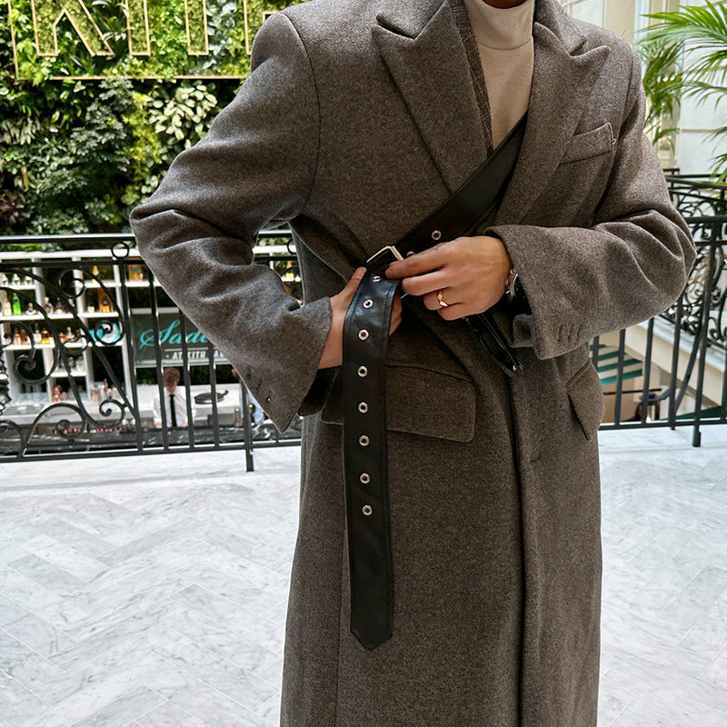 クロスベルトウールコート / ASCLO Cross Belt Wool Coat (2color ...