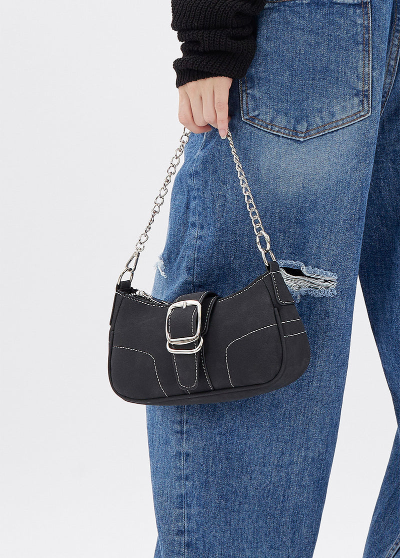 Raucohouse 】Black multi strap bag - ショルダーバッグ