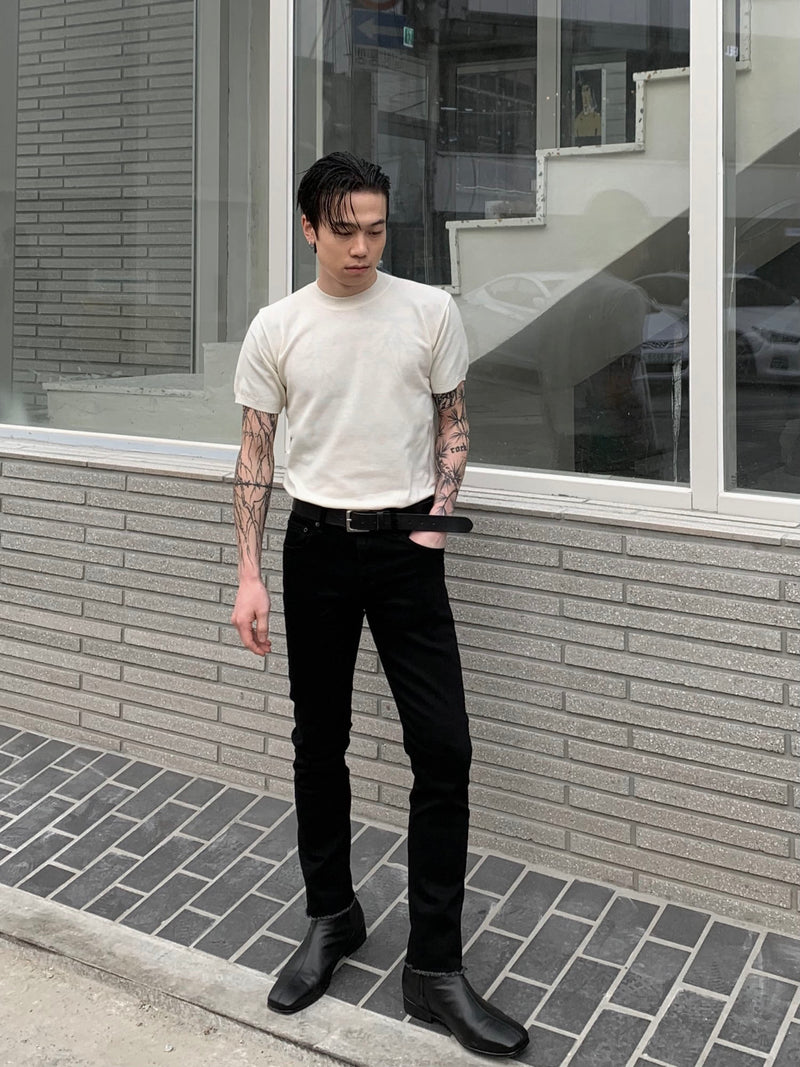 スリムカッティングジーンズ / slim cutting black jeans