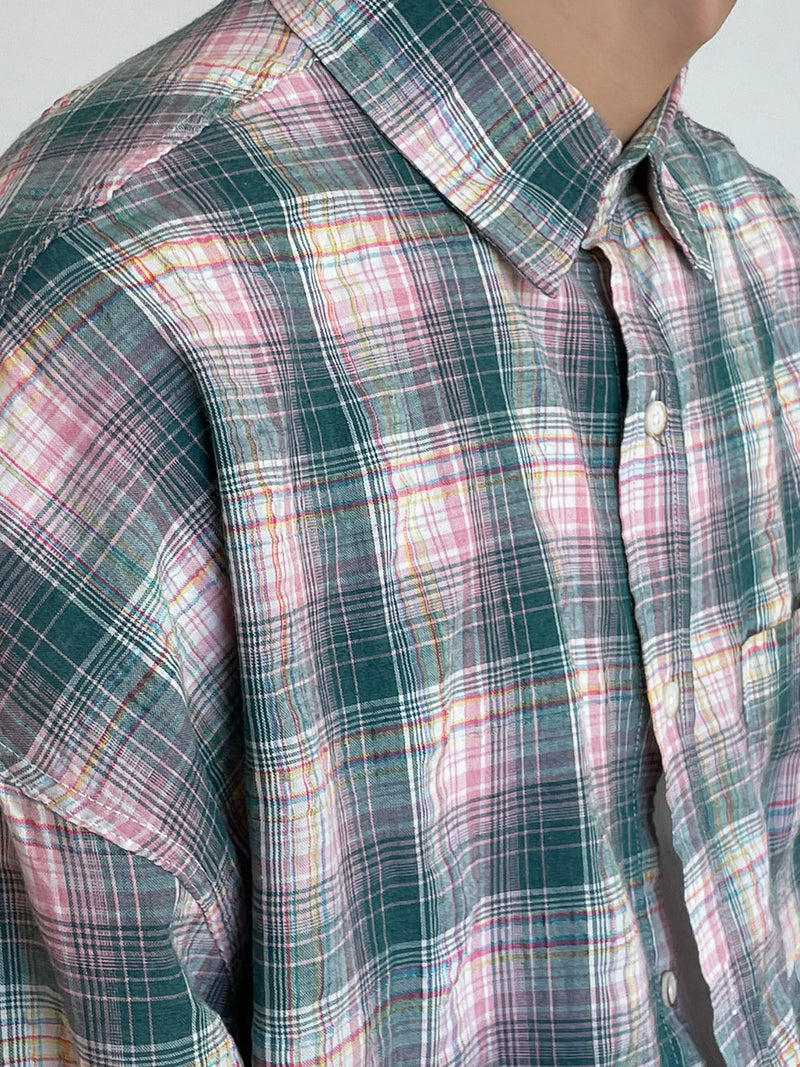 シアサッカーチェックシャツ / ASCLO Palme Seersucker Check Shirt