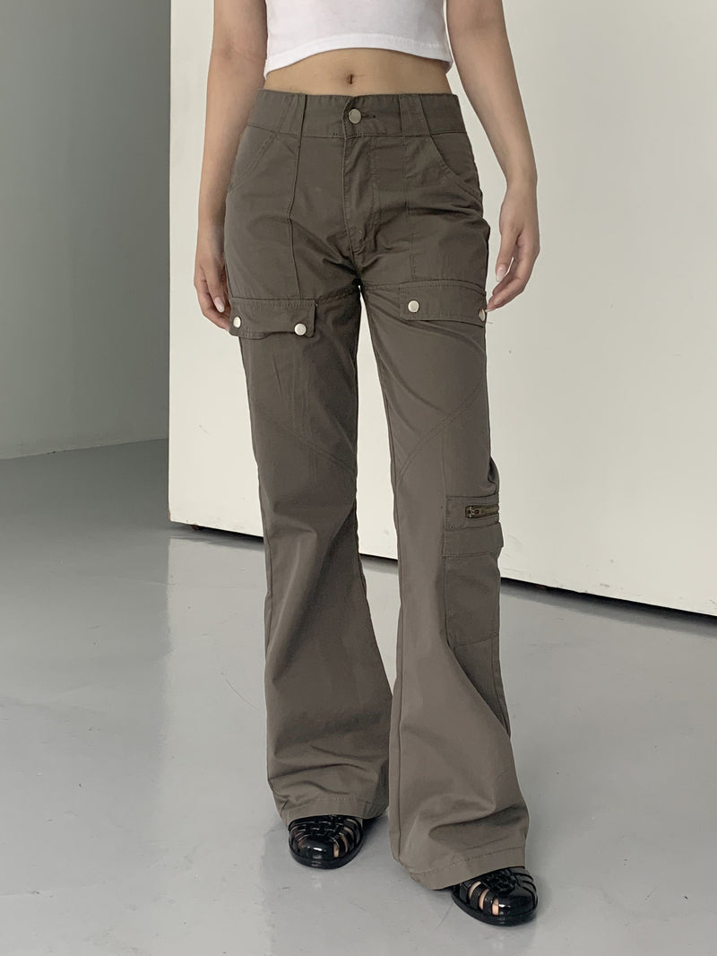 ロングセミブーツカットポケットカーゴパンツ/Rakin Long Semi Bootscut Pocket Cargo pants
