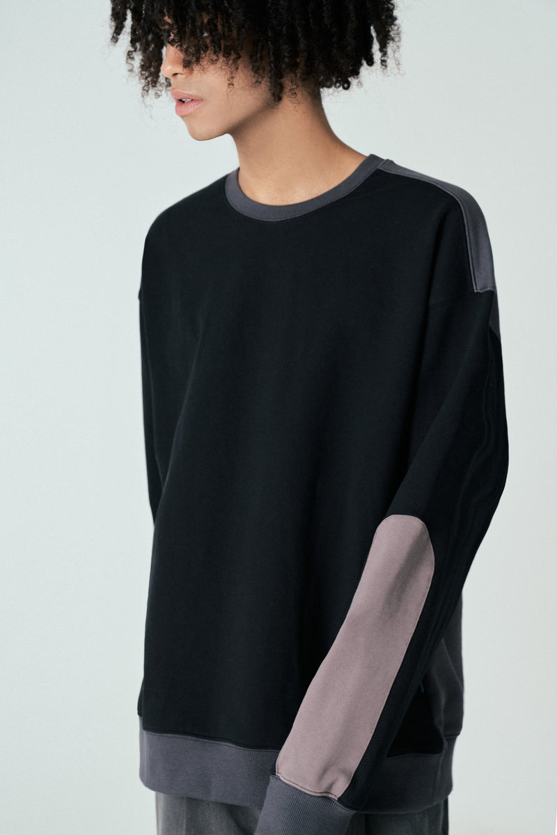 ノベルティエルボーカットスウェットシャツT61/Novelty Elbow-Cut Sweatshirt T61 Black