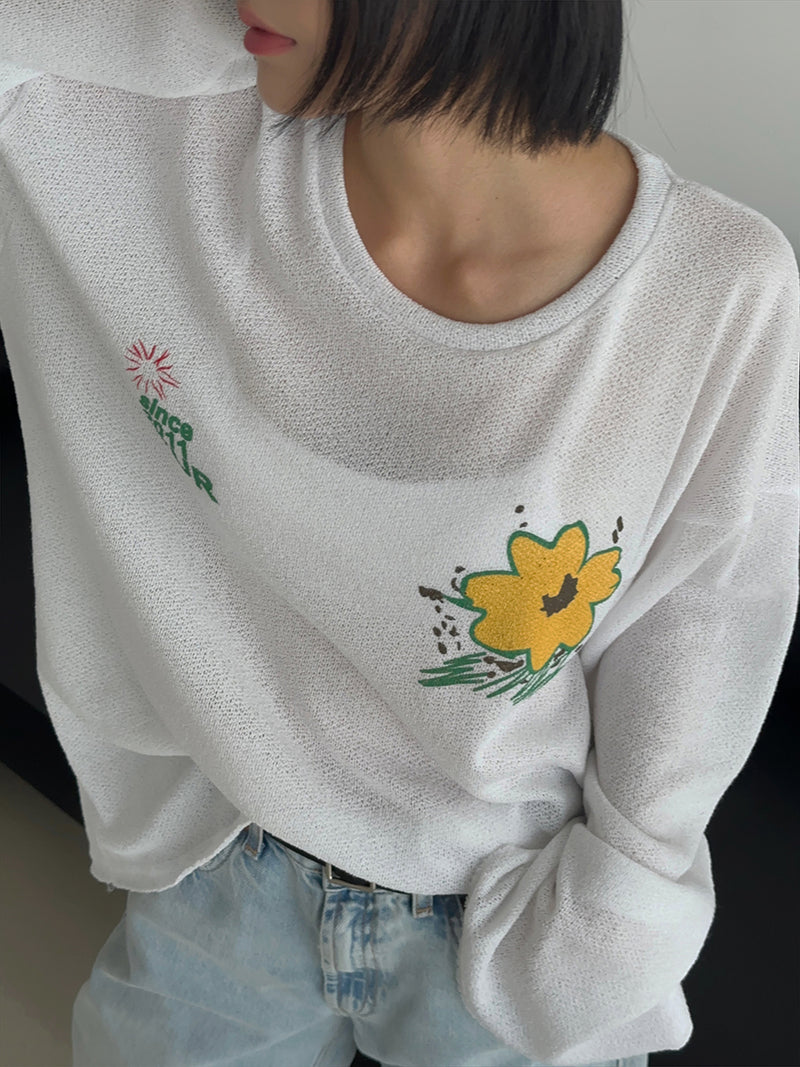 フラワーニットT / LAKE FL Flower Knit T (3color) – 60% - SIXTYPERCENT