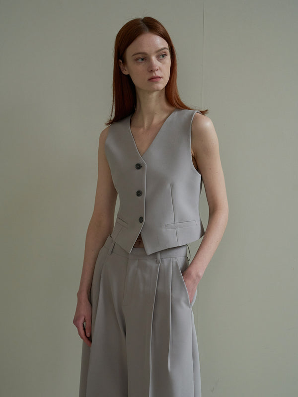 Classic Tailered Vest Gray