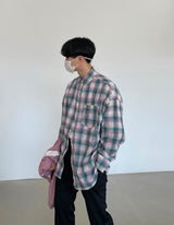 シアサッカーチェックシャツ / ASCLO Palme Seersucker Check Shirt