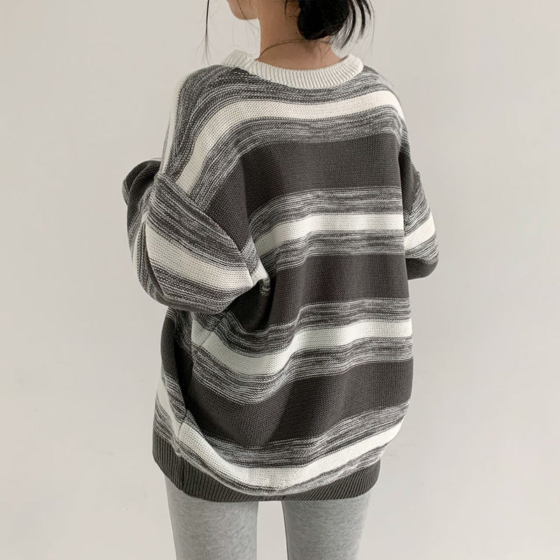 ルーズフィットミックスストライプニット / loose fit mix stripe knit