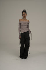  off shoulder knit (purple)