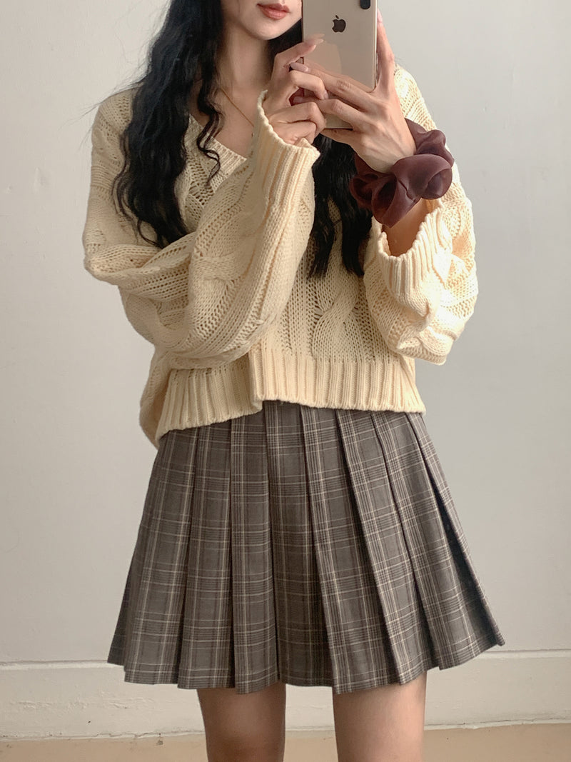 人気の RoseMuse check pleated skirt ロゼミューズ