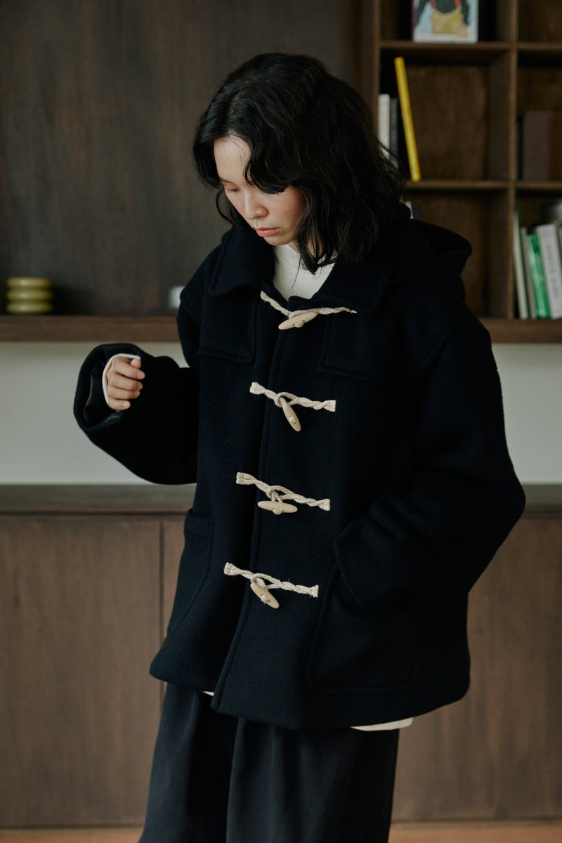 ハーフダッフルコート/unisex half duffle coat black