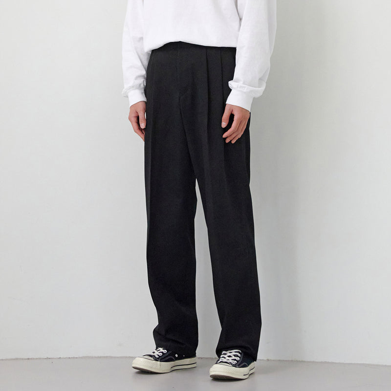 2プリーツワイドバンドトラウザー / 2 PLEATS WIDE BAND TROUSER (4