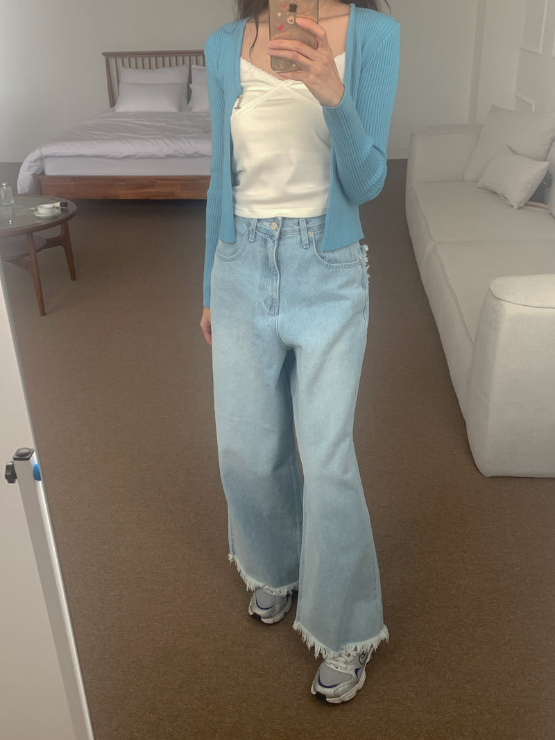 フリンジワイドデニムパンツ / FRINGE WIDE DENIM PANTS