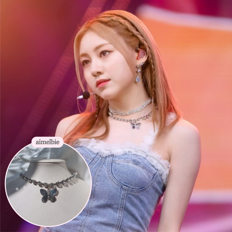 ブリングバタフライチョーカーネックレス / Bling Butterfly Choker Necklace (Rocket Punch Dahyun  Necklace)