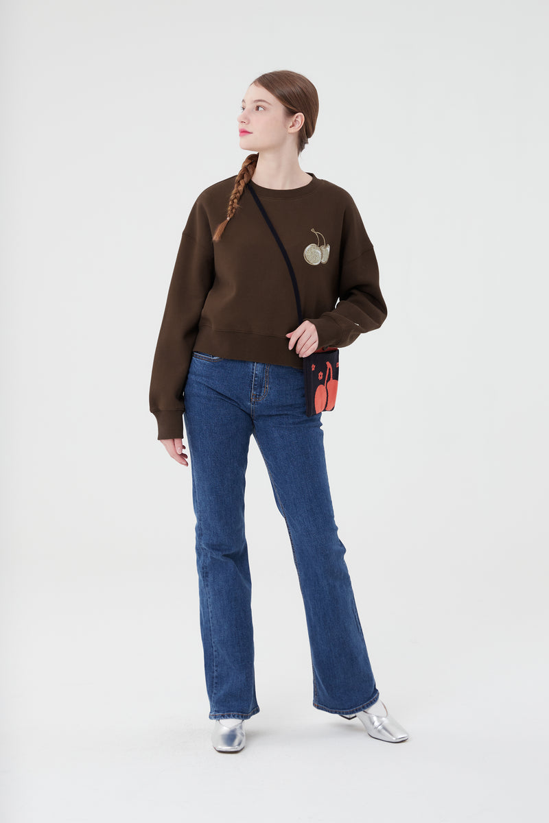 ミドルチェリーハーフスウェットシャツ／MIDDLE CHERRY HALF SWEATSHIRT [BROWN]KIRSH/ {{ category  }}