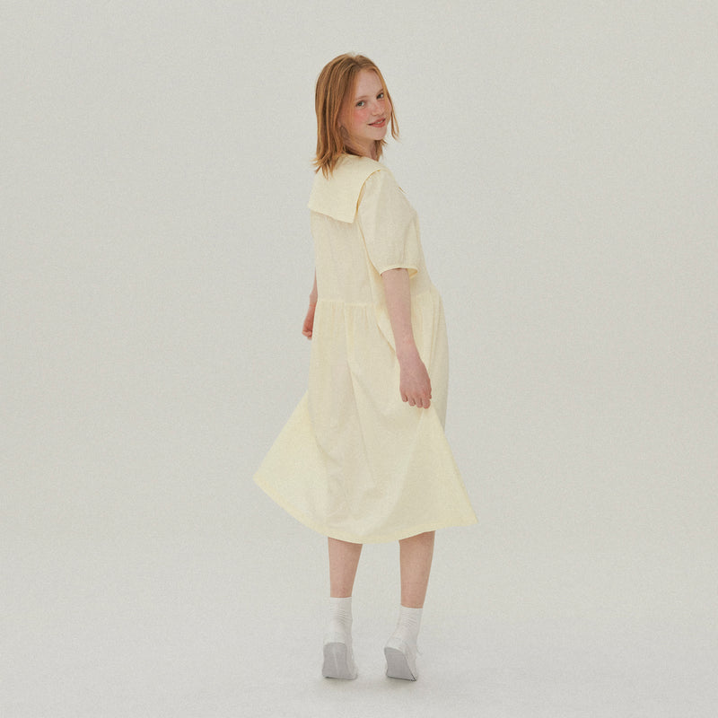 セーラーカラーロングドレス / SAILOR COLLAR LONG DRESS_LEMON – 60