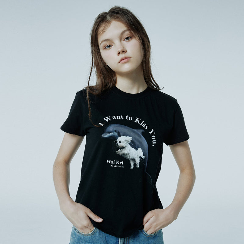 パピードルフィンジャンピングTシャツ / Puppy dolphin jumping half