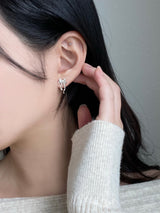 [silver 925] ribbon frill earrings
