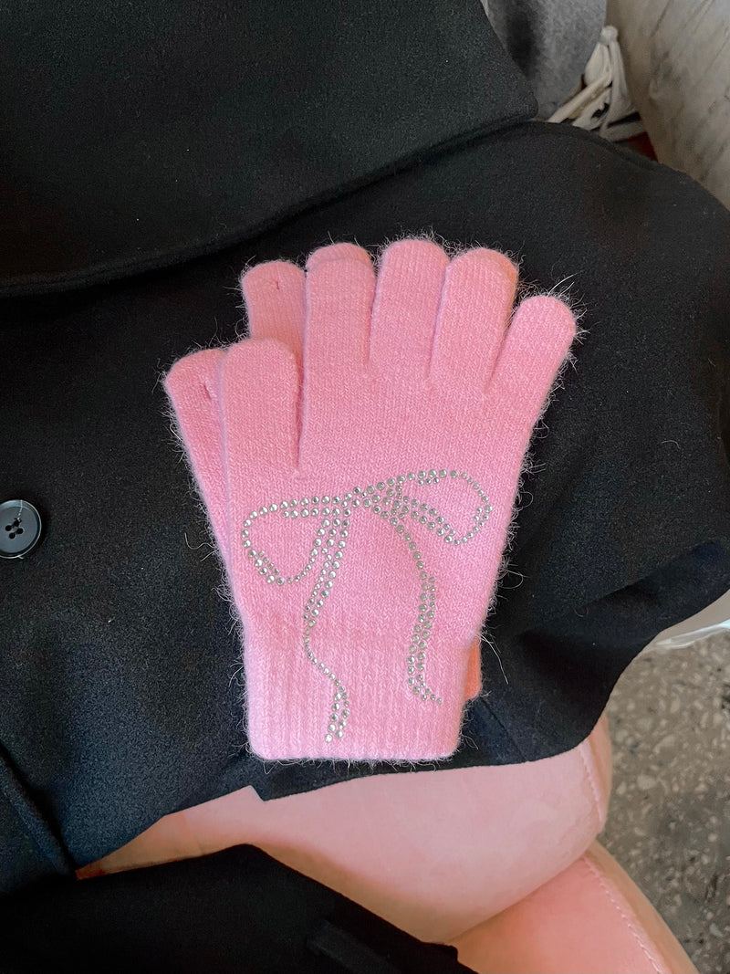 リボンタッチグローブ / ribbon touch gloves (pink)