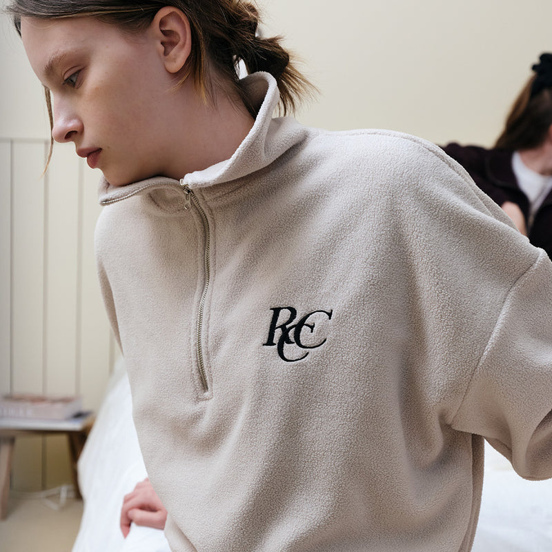 フリースハーフジップアップクロップスウェットシャツ/RCC Fleece Half