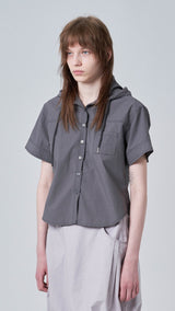 フードシャツ/Hooded shirt_charcoal