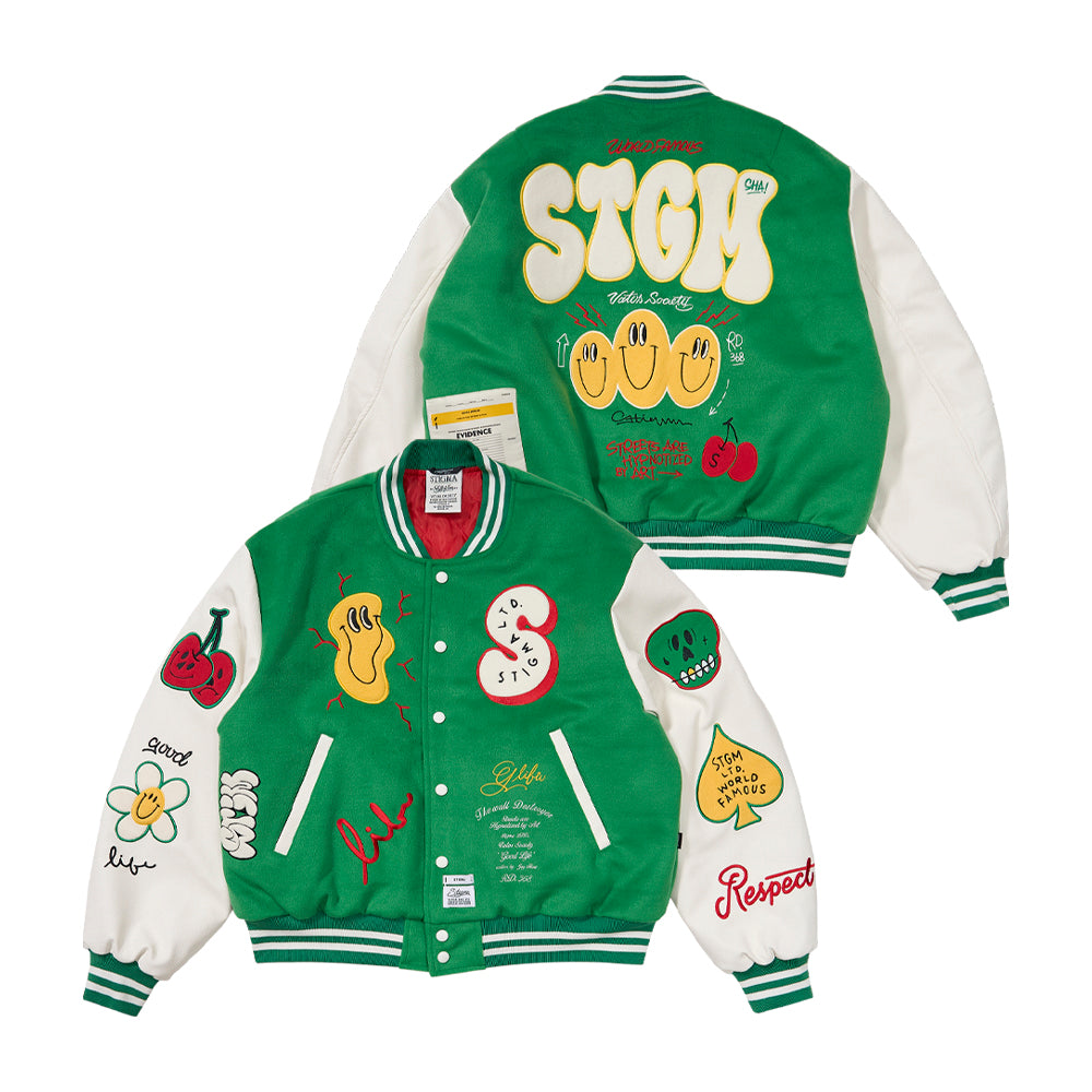 STGM OVERSIZED VARSITY JACKET GREEN / BLACK – 60% - SIXTYPERCENT