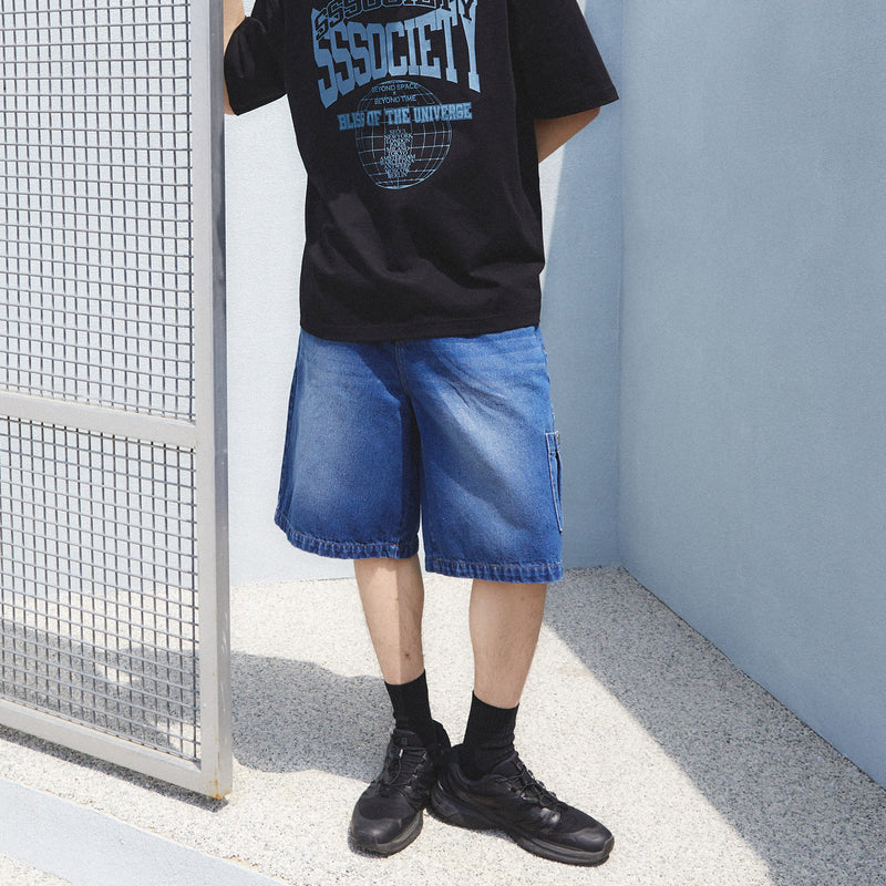 バミューダハーフデニムパンツ / BERMUDA HALF DENIM PANTS (MIDDLE BLUE)JUAN HOMME/ {{  category }}