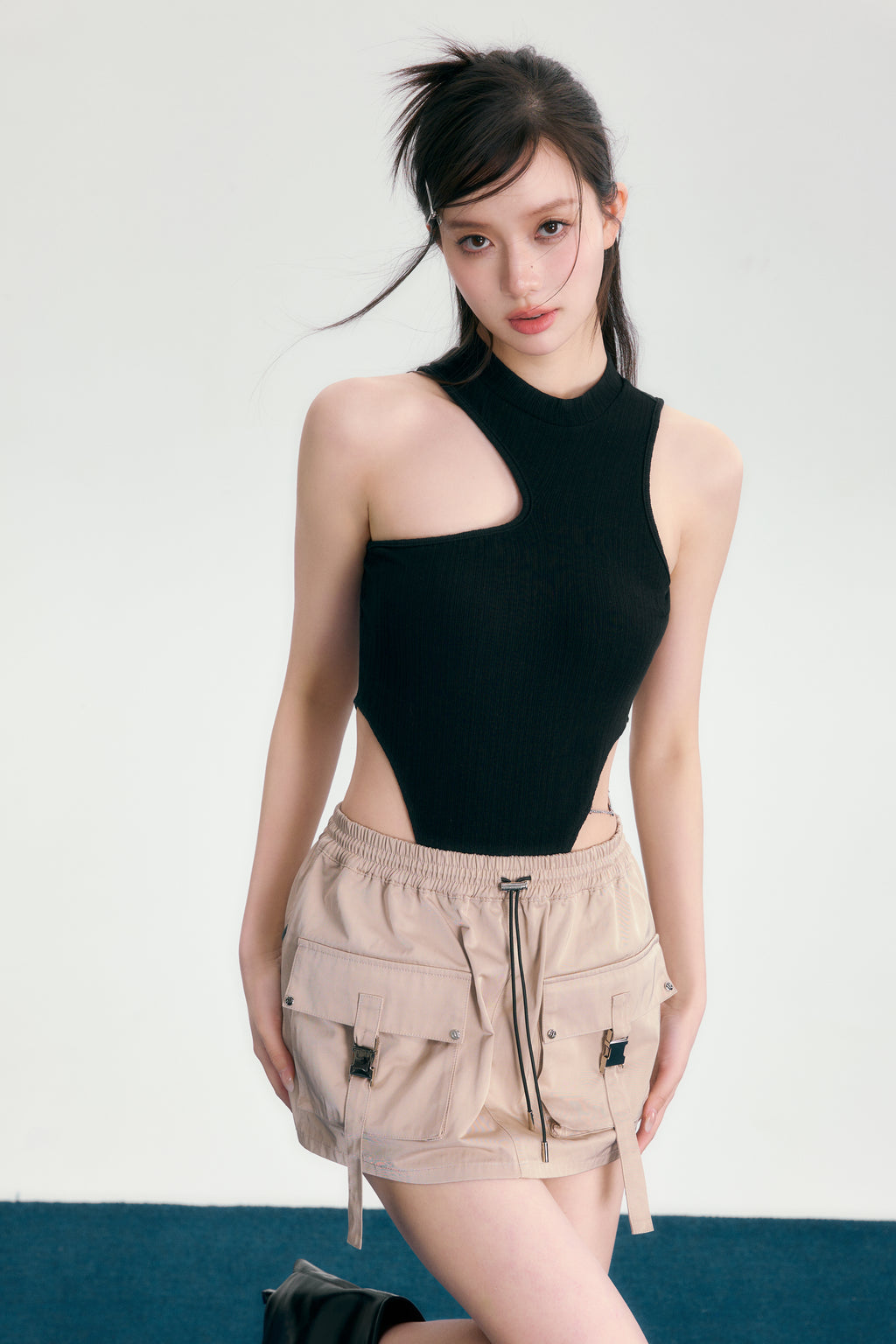 nylon cargo mini skirt (beige) – 60% - SIXTYPERCENT