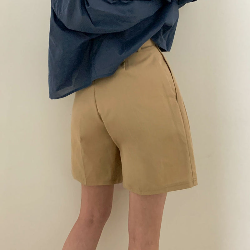 [4color] Safari Pintuck Half-Pants
