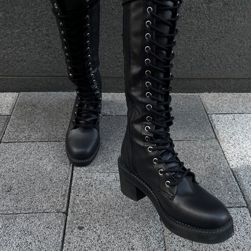 レースアップロングブーツ / Lace-up long boots – 60% - SIXTYPERCENT