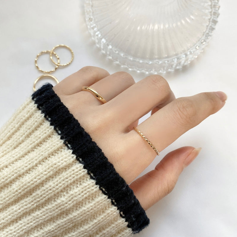 ウェーブデイリーリングセット / Wave Daily Ring 5 set / 2 color