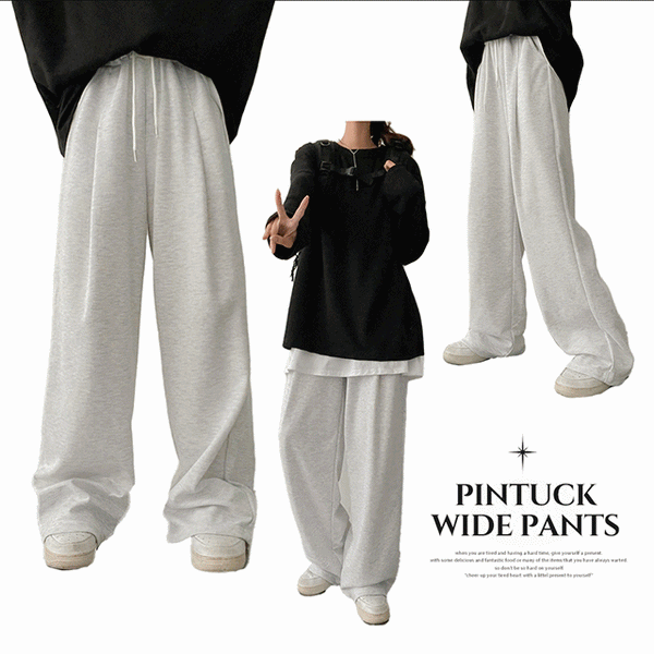 330cm裾巾center press widepants louren - カジュアルパンツ