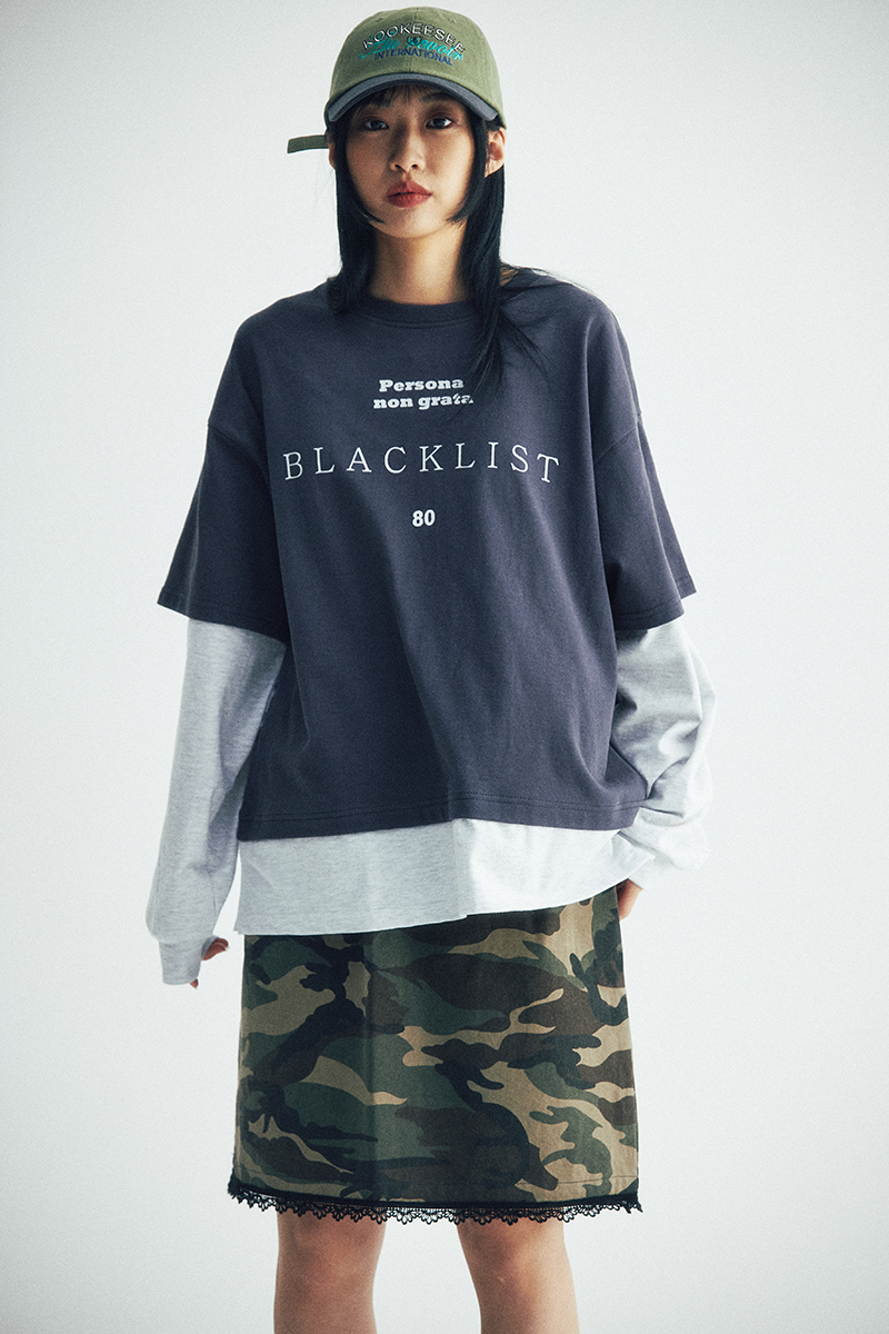 ブラックリストレタリングレイヤードTシャツ – 60% - SIXTYPERCENT