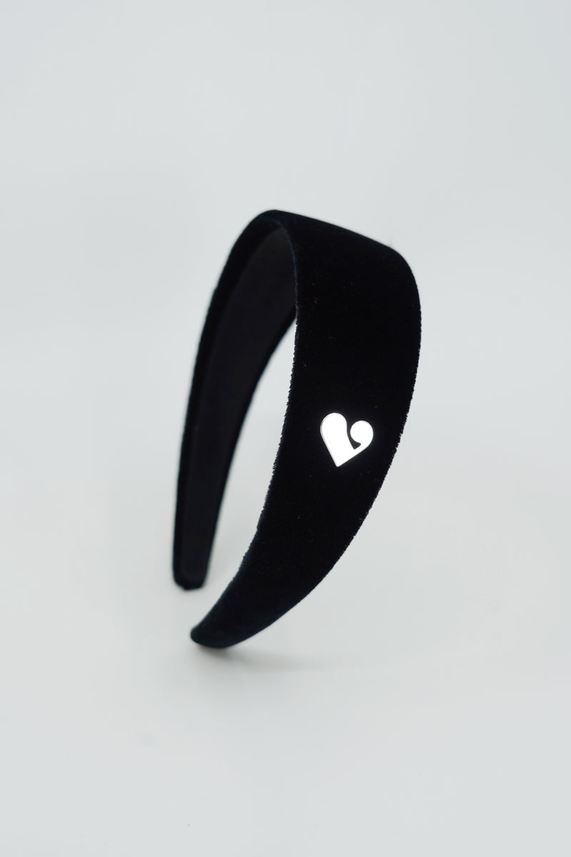 Heart symbol velvet hair band (L)