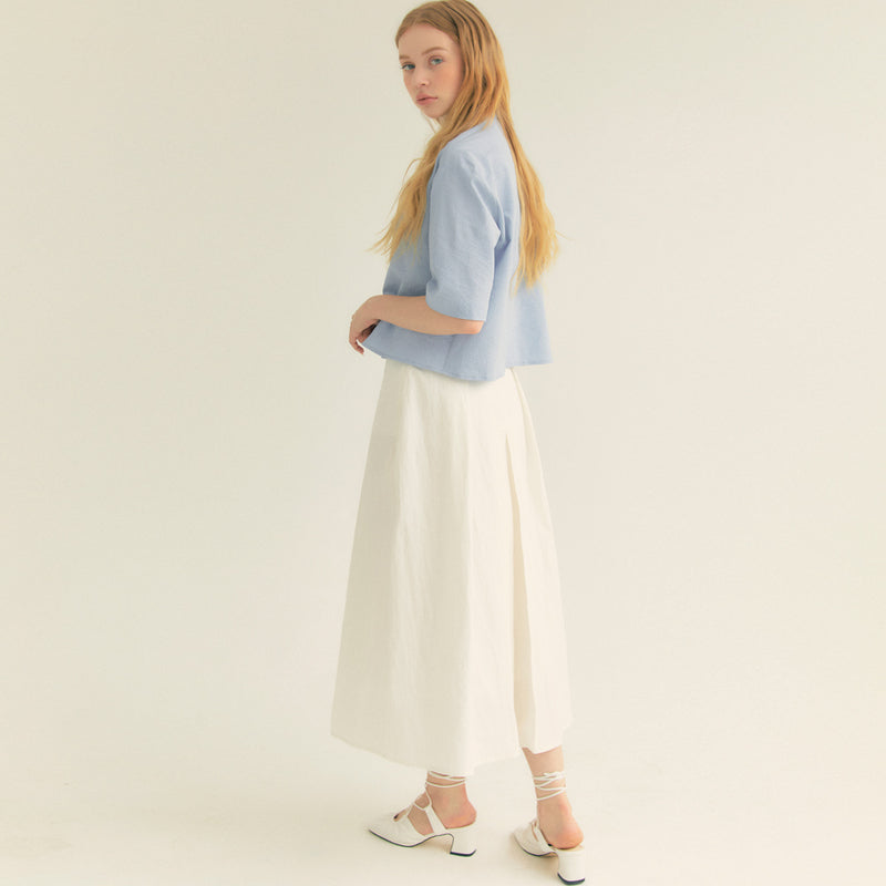 コットンプリーツAラインスカート / Cotton Pleats A-Line Long Skirt