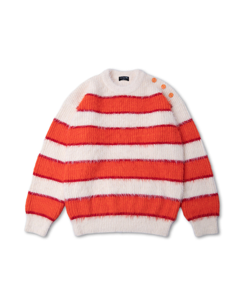 ストリップドモヘアニットセーター/ORANGE STRIPED MOHAIR KNIT