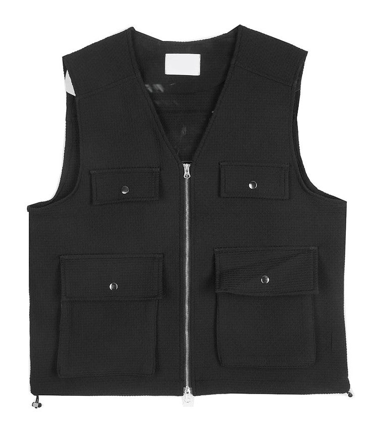 Men Multi Pocket Fishing Vest Breathable Quick Dry Sleeveless