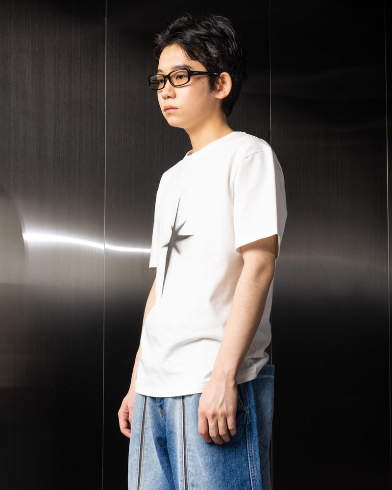 スプレー ハーフトップ Tシャツ / Sprayed Half Top (White)