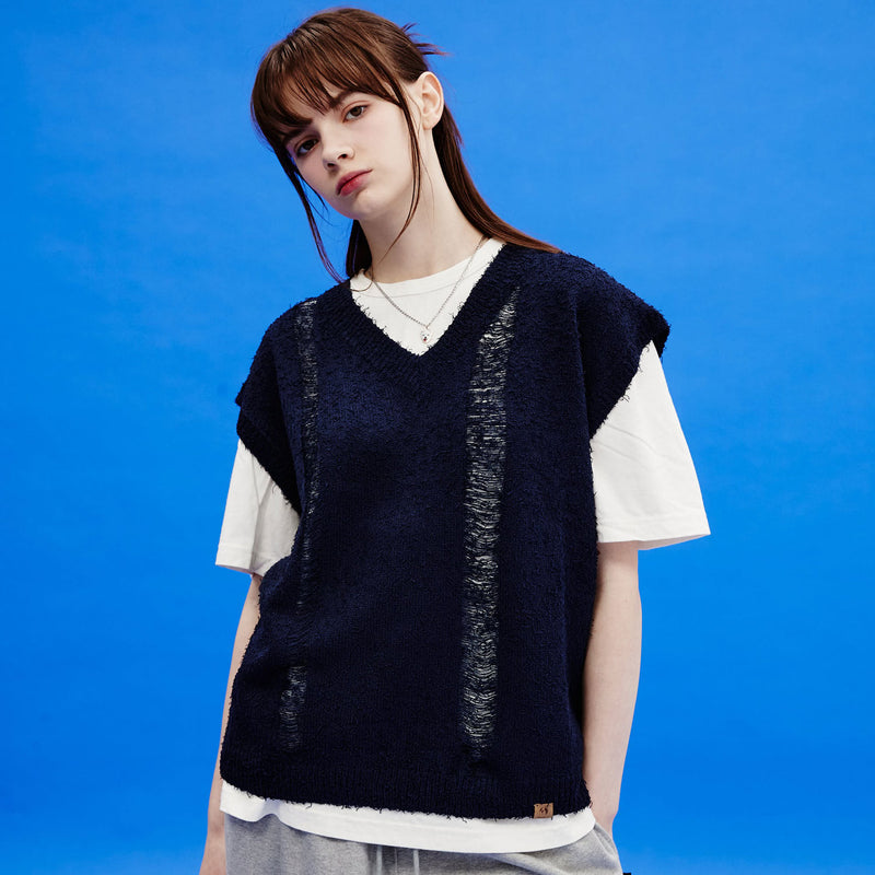 スカシVネックベスト/Skashi v neck vest – 60% - SIXTYPERCENT